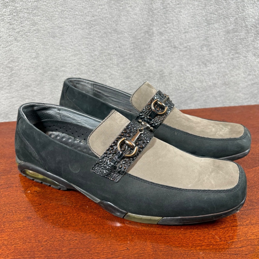 Impulse Sport Culture Loafers Men's 13M Gray Black Suede Horse Bit Driving Shoes